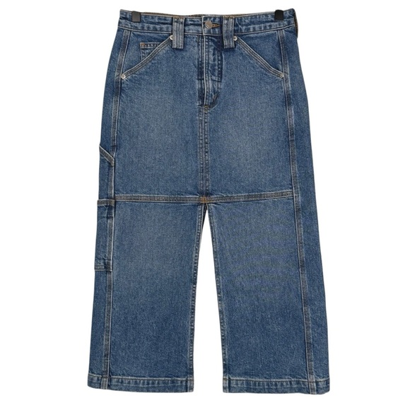 A.L.C. Size 0 / 26” Waist Alden Denim Midi Skirt Dark Blue Wash - Picture 3 of 8